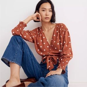 Madewell long Sleeve Polkadot Blouse